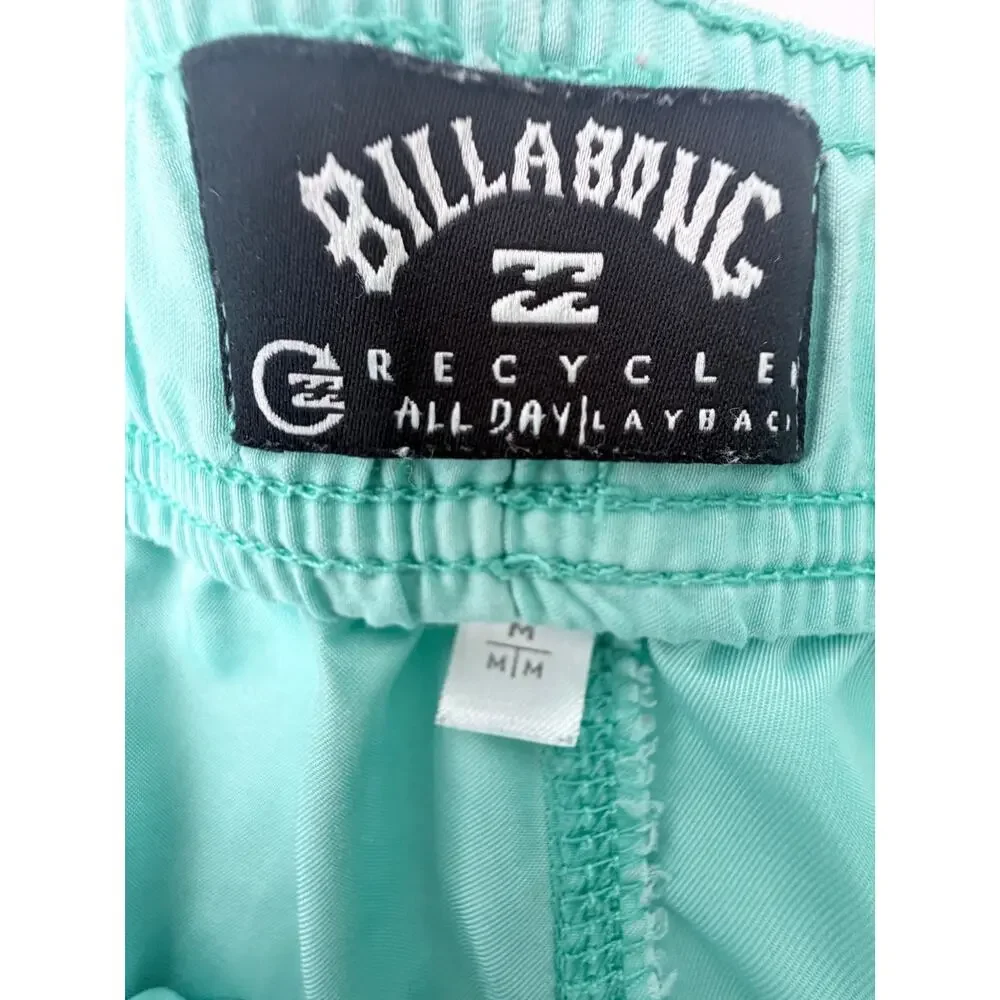 Billabong Mens Medium Mint Green All Day Layback Swim Trunks Board Shorts